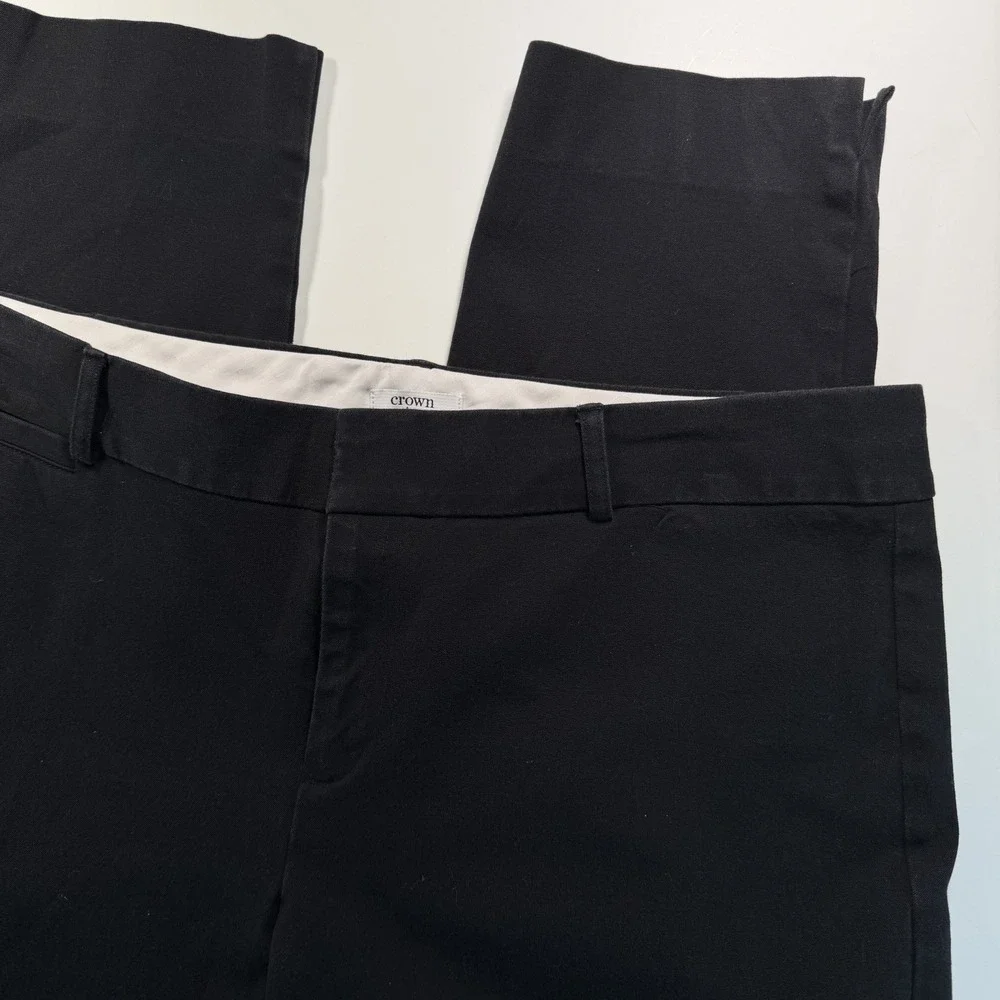 Crown & Ivy Women's‎ Chino Pant Black Straight Leg 14 Cotton Blend